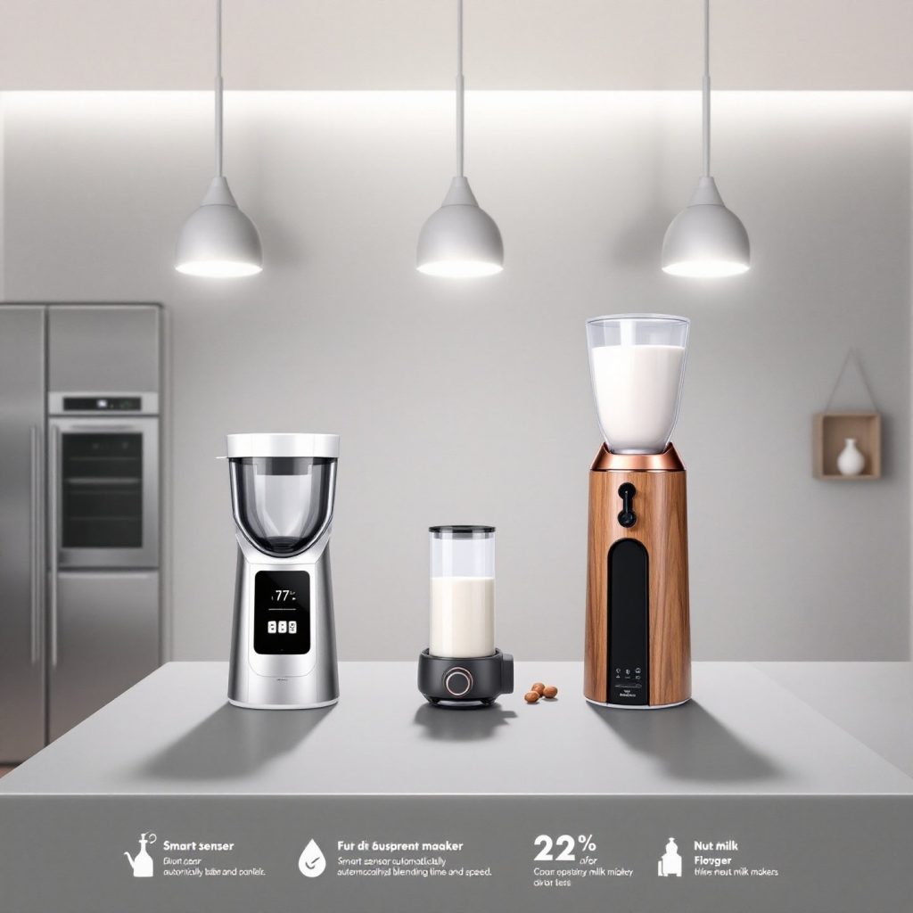 modern-nut-milk-makers-in-a-sleek-kitchen,-emphasizing-convenience-and-eco-friendliness